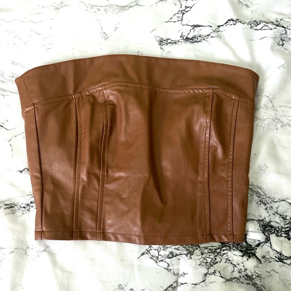 LAST DAYYY!!!! Brown Leatherette Tube Top 🚨 - Picture 3 of 10